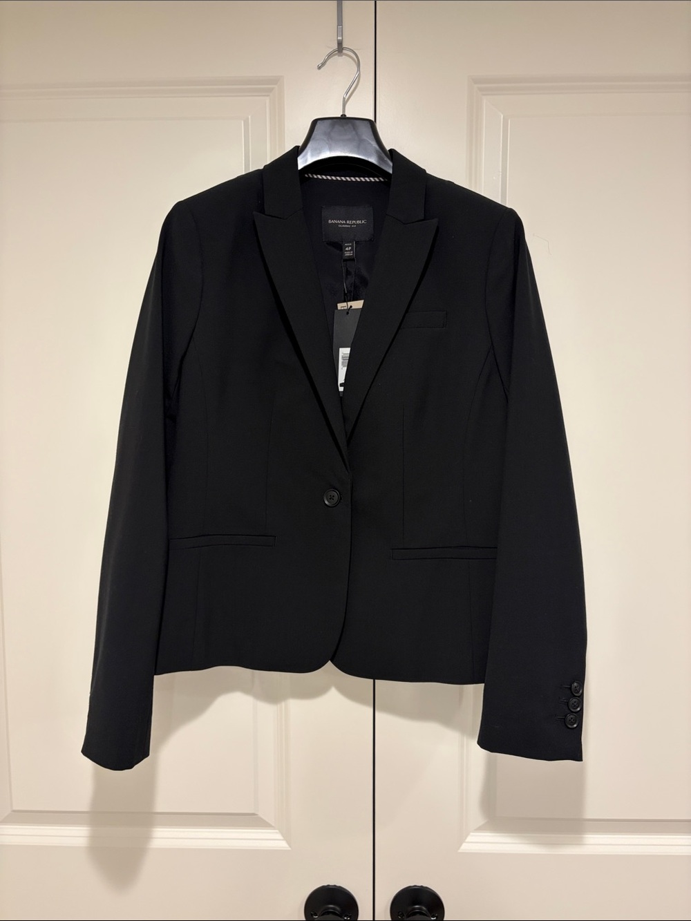 Banana Republic Black Single-Button Tailored Blazer